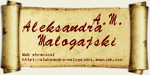 Aleksandra Malogajski vizit kartica